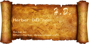 Herber Dénes névjegykártya